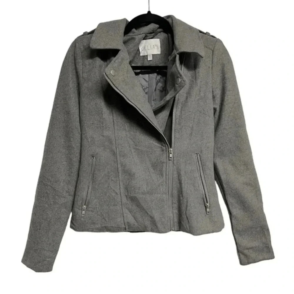 Delia's Grey Zip Up Coat